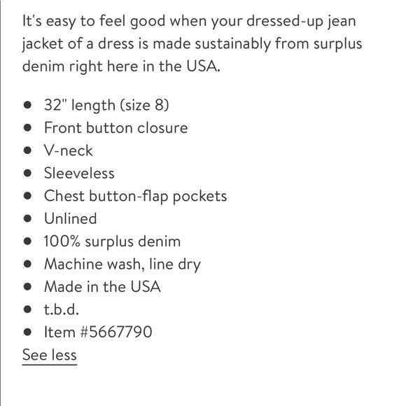 NEW • Reformation • Colby Denim Jean Mini Dress 2 - Picture 5 of 7